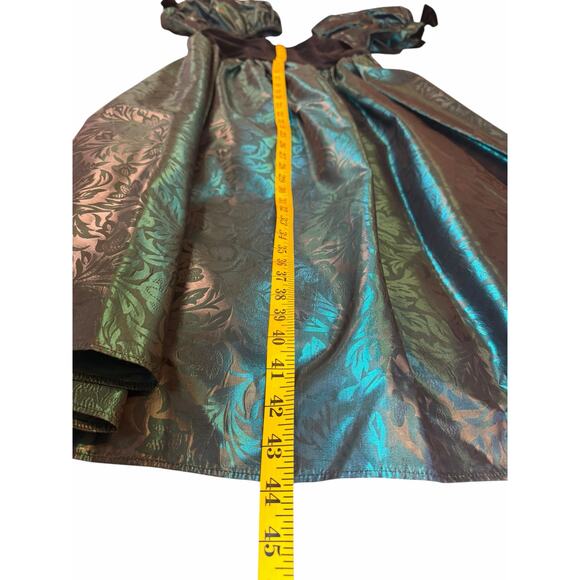 Vintage Laura Ashley Green Velvet and Taffeta Dress - Size 14 - Picture 8 of 16